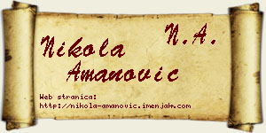 Nikola Amanović vizit kartica
